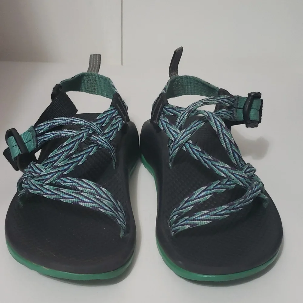 CHACO ZX/1 Ecotread‎ Dagger Kids J-1 Black and Green Sandals
